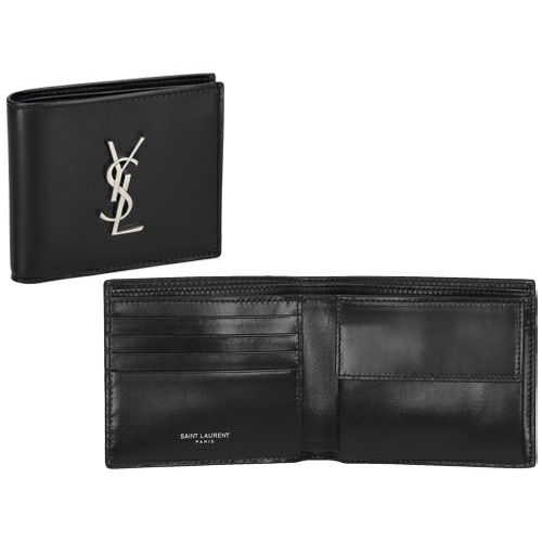サンローラン 二つ折り財布 メンズ ブラック SAINT LAURENT PARIS  