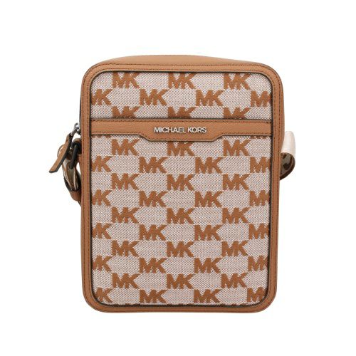 マイケルコース ショルダーバッグ メンズ クーパー ロゴ ジャカード フライト バッグ ブラウン MICHAEL KORS 37S4LPCM5J LUGGAGE