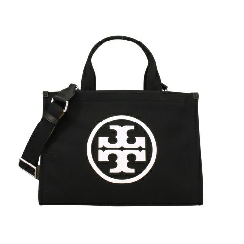 トリーバーチ トートバッグ ハンドバッグ レディース エラ キャンバス スモールトート ブラック TORY BURCH 153381 001  BLACK | GINZA LoveLove（ラブラブ）