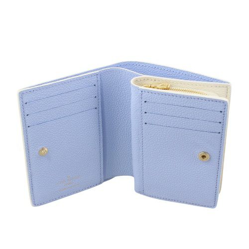ルイヴィトン 二つ折り財布 レディース モノグラム アンプラント ポルトフォイユ・クレア ホワイト LOUIS VUITTON M82934 ラテホワイト/キャンディーブルー
