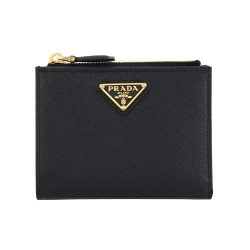 プラダ 二つ折り財布 レディース SAFFIANO TRIANGOLO サフィアーノ トライアングルロゴ ブラック PRADA 1ML050 QHH F0002 NERO