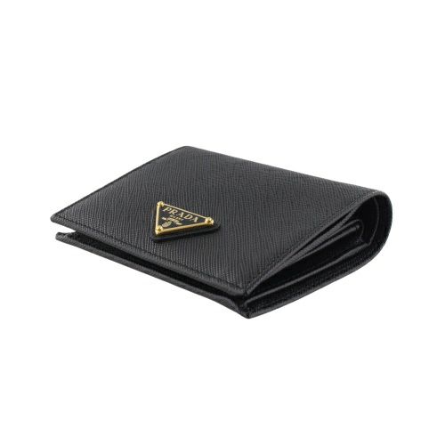 国内即発【PRADA】トライアングル ロゴ 二つ折り財布 1MV204 PRADA 二つ折り ミニ 財布 三角ロゴ トライアングルロゴ 1MV204