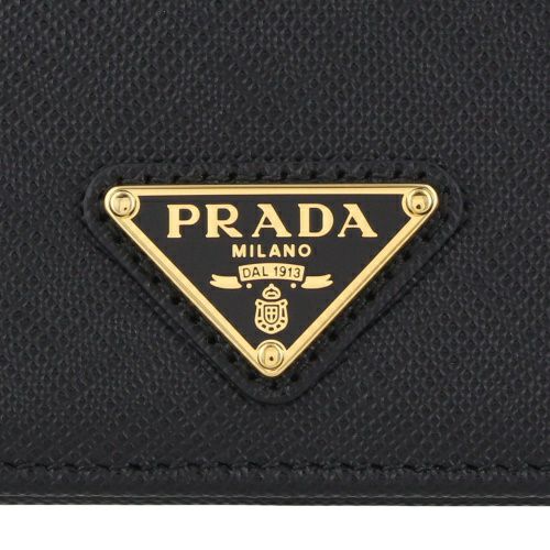 PRADA トライアングル マネークリップ 二つ 折り財布 シボ皮