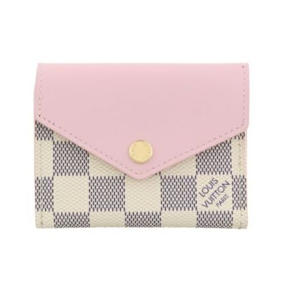 美品 希少✨ ルイヴィトン ダミエアズール スタッズ ゾエ 三つ折り財布 ピンク ルイヴィトン ダミエアズールポルトフォイユゾエ スタッズ 三