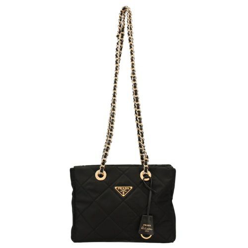 プラダ ショルダーバッグ レディース TESSUTO IMPUNTURATO ブラック  