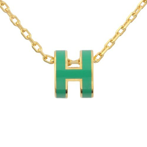 エルメス ネックレス レディース ポップＨペンダント MINI グリーン HERMES H147992F MALACHITE/GOLD