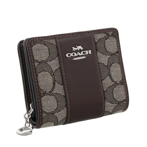 コーチ アウトレット 二つ折り財布 レディース スナップ ウォレット・シグネチャー ジャカード ブラウン COACH OUTLET CU991  SVS8S | GINZA LoveLove（ラブラブ）