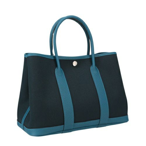エルメス ガーデンパーティ30 TPM トワルオフィシェ ネゴンダ シルバー金具 B刻印 ブルー HERMES ブルーオーシャン/ブルーイズミール
