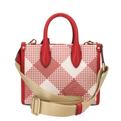 美品 エバゴス かごバッグ コンビ メタリックチャーム ミラー付き  