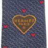 エルメス ネクタイ メンズ ブルー HERMES 658978T 02 MARINE FONCE/ROUGE