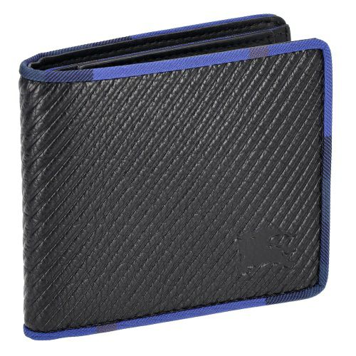 中古】BURBERRY 二つ折り 財布 チェック PVC ブラック系 8070201  