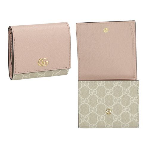 グッチ 二つ折り財布 レディース GGマーモント ピンク GUCCI 598587  