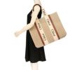 クロエ トートバッグ レディース ウッディ WOODY LARGE TOTE ベージュ CHLOE CHC22AS382 I26 90U WHITE BROWN 1