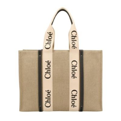 クロエ トートバッグ レディース ウッディ WOODY LARGE TOTE ベージュ CHLOE CHC22AS382 I26 91J WHITE BLUE