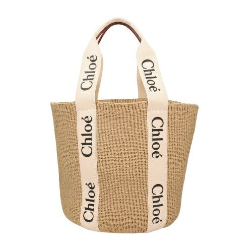 クロエ トートバッグ レディース ウッディ WOODY LARGE BASKET ベージュ CHLOE CHC22SS380 G55 101 WHITE