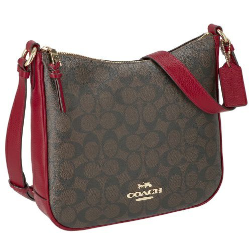 コーチ アウトレット ショルダーバッグ レディース エリー ファイル バッグ シグネチャー キャンバス レッド COACH OUTLET C1649  IMRVQ ブラウン 1941 レッド | GINZA LoveLove（ラブラブ）