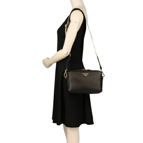 プラダ ショルダーバッグ レディース SOFT GRAIN ブラック PRADA  