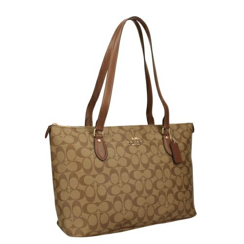 コーチ アウトレット トートバッグ レディース シグネチャー ブラウン COACH OUTLET CS187 IME74 カーキ サドル2