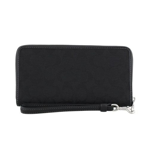 コーチ アウトレット 長財布 レディース シグネチャー ジャカード ブラック COACH OUTLET CU150 SBKBK