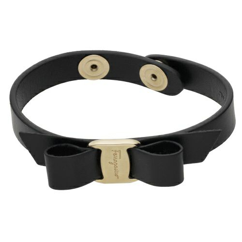 Salvatore Ferragamo ブラックレザーブレスレット Double Gancini bracelet - Men | Ferragamo