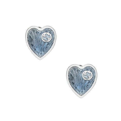 グッチ ピアス レディース インターロッキングG ハート GG ブルー  