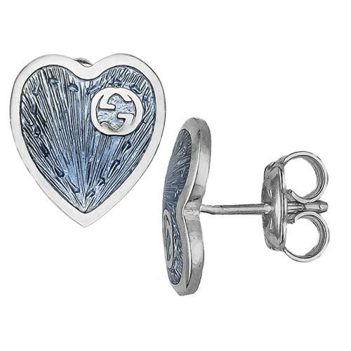 グッチ ピアス レディース インターロッキングG ハート GG ブルー  