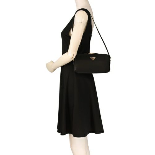 プラダ ショルダーバッグ レディース TESSUTO SAFFIANO ブラック PRADA 