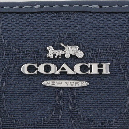 コーチ アウトレット 二つ折り財布 レディース シグネチャー ネイビー COACH OUTLET CU401 SVPM1 デニム ダークデニム