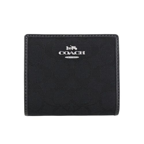コーチ アウトレット 二つ折り財布 レディース シグネチャー ブラック COACH OUTLET CU401 SBKBK