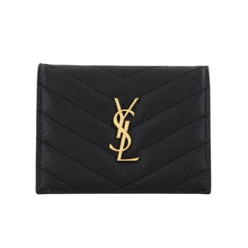 サンローラン 二つ折り財布 レディース ブラック SAINT LAURENT PARIS 