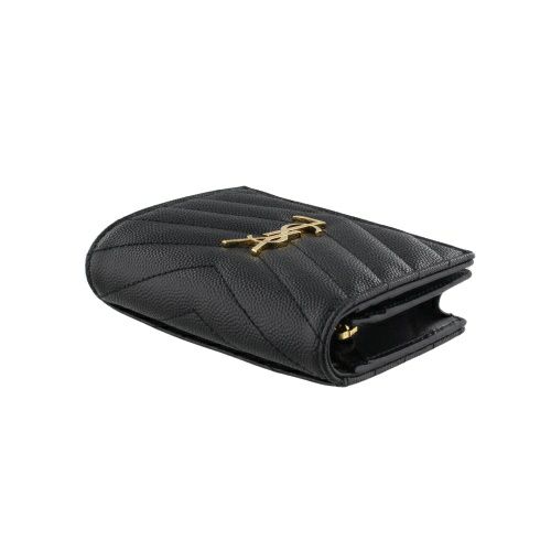 SAINT LAURENT ブラック 二つ折り財布　チェーン　コンパクト SAINT LAURENT ブラック 二つ折り財布チェーンコンパクト