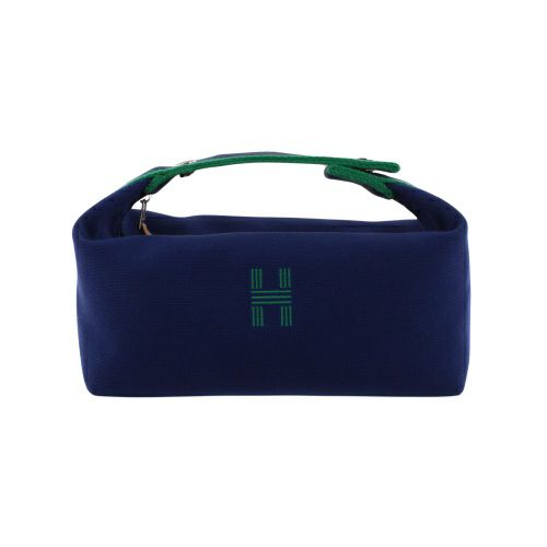 HERMES エルメス ブリッド ア ブラック PM ポーチ ブルー/グリーン  