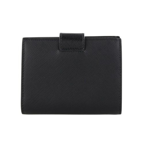 プラダ 二つ折り財布 財布 サフィアーノ トライアングルロゴ レディース SAFFIANO TAB LUX ブラック PRADA 1MV204  2C7X F0002 NERO