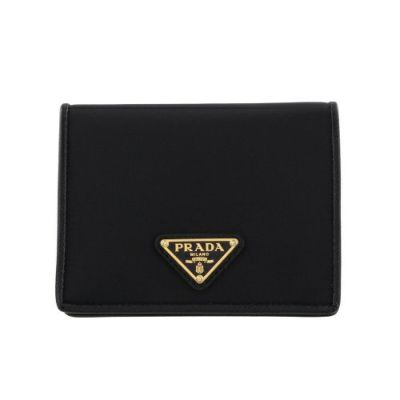 プラダ 三つ折り財布 レディース サフィアーノ トライアングルロゴ SAFFIANO TRIANGOLO ブラック PRADA 1MH044 QHH  F0002 NERO | GINZA LoveLove（ラブラブ）