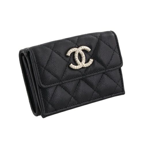 シャネル 三つ折り財布 レディース ココマーク ブラック CHANEL シャネル 三つ折り財布 レディース ココマーク ブラック CHANEL