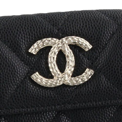 シャネル 三つ折り財布 レディース ココマーク ブラック CHANEL AP4319 B18212 94305 ブラック