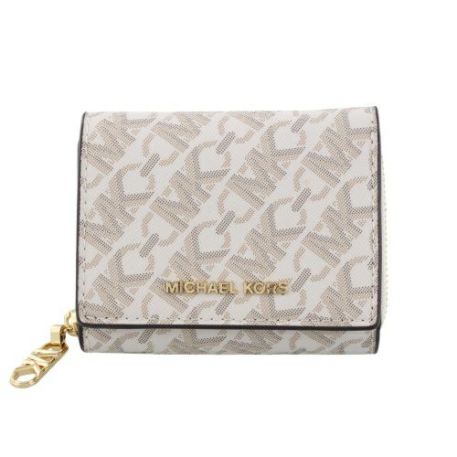 新品☆ 多かろ MICHAEL KORS ベージュ レザー 長財布 スマホケース