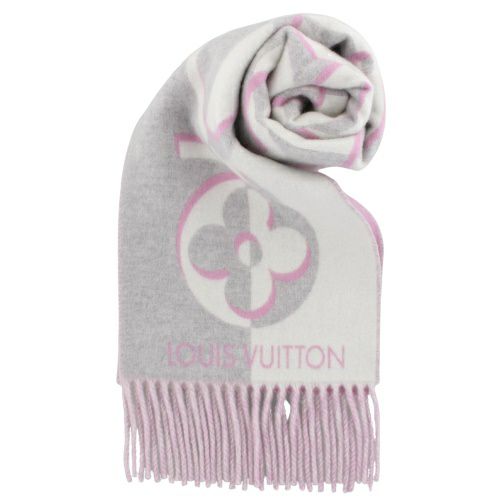 LOUIS VUITTON モノグラムマフラー グレー（ルイヴィトン マフラー  
