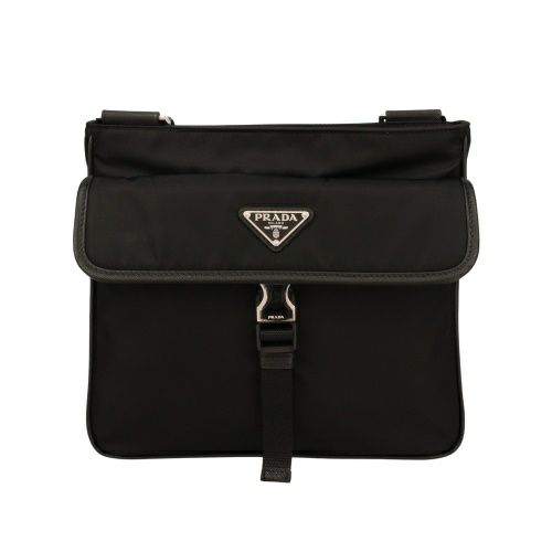 プラダ ショルダーバッグ メンズ Re-Nylon xサフィアーノレザー ショルダーバッグ ブラック PRADA 2VH119 V XOO 2DMH F0002 NERO