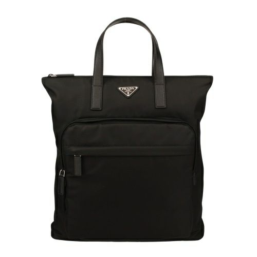 プラダ トートバッグ メンズ Re-nylon xサフィアーノレザー トートバッグ ブラック PRADA 2VG098 V OOO 2DMG F0002 NERO