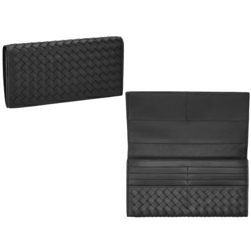 ボッテガヴェネタ 長財布 メンズ イントレチャート ブラック BOTTEGA  