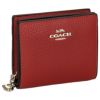 コーチ アウトレット 二つ折り財布 レディース ペブルド レザー C チャーム レッド COACH OUTLET C2862 IMUP7 ボールドレッド