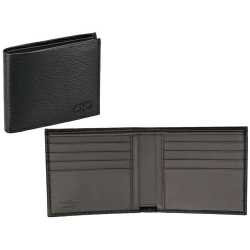 【極美品】フェラガモ　二つ折り財布　メンズ　DENIMブルー　661078 FERRAGAMO フェラガモ Ferragamo 財布 二つ折り財布 折りたたみ