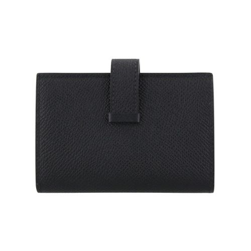 エルメス ベアン ミニ ノアール HERMES シルバー金具 W刻印 二つ折り  