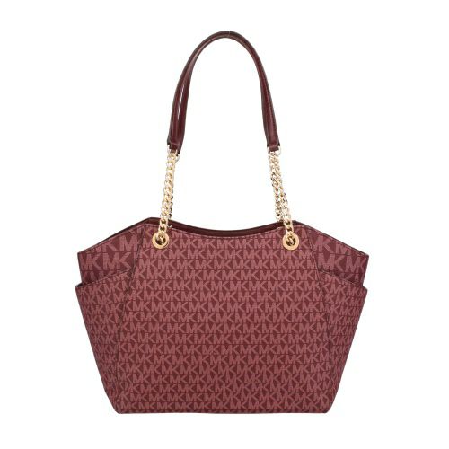 マイケルコース トートバッグ レディース ジェットセット ラージ シグネチャー ロゴ ショルダーバッグ レッド MICHAEL KORS 35S4GTVT3B OXBLOOD