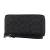 コーチ アウトレット 長財布 レディース ロング ジップ アラウンド ウォレット・シグネチャー キャンバス ブラック COACH OUTLET CW778 QBMI5 チャコール/ブラック