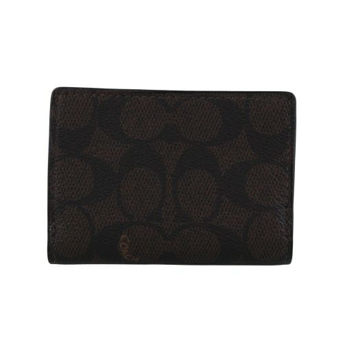 コーチ アウトレット 三つ折り財布 レディース マイクロ ウォレット・シグネチャー キャンバス ブラック COACH OUTLET CW804 IMXAQ