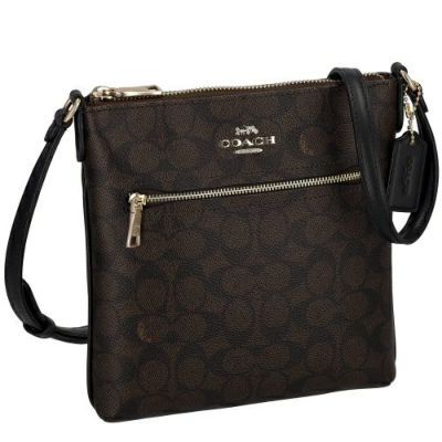 コーチ アウトレット ショルダーバッグ レディース ミニ ローアン ファイル バッグ・シグネチャー キャンバス ブラウン COACH OUTLET CW325 IMXAQ ウォルナット/ブラック