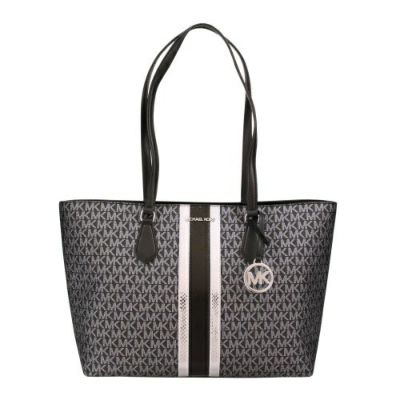 マイケルコース トートバッグ レディース シーラ ラージ シグネチャー ロゴ＆メタリック トートバッグ ブラック MICHAEL KORS 35F4S6HT9V BLACK