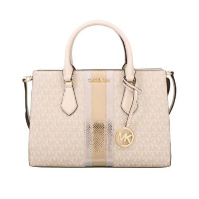 マイケルコース ハンドバッグ レディース シーラ ミディアム シグネチャー ロゴ＆メタリック サッチェル ゴールド MICHAEL KORS 35F4G6HS3V PALE GOLD